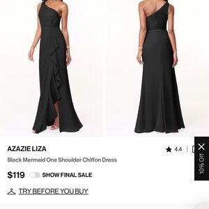 Azazie Black One Shoulder Dress